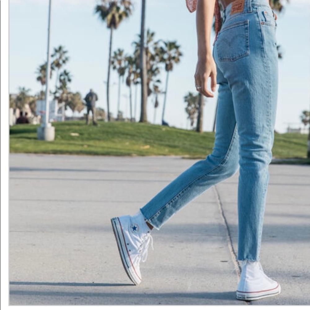 Levi’s 501 high rise skinny button fly jeans